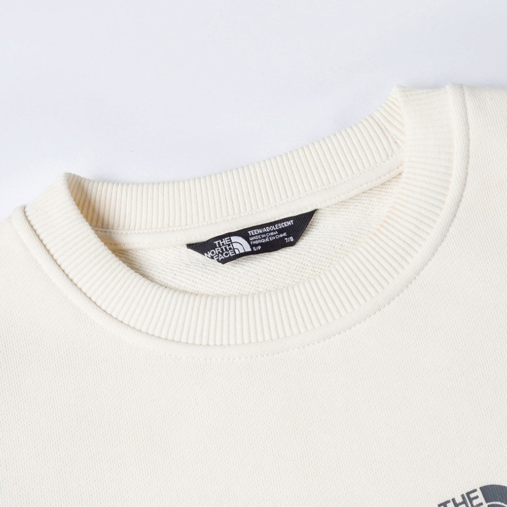 The North Face北面兒童米白色趣味印花設計長袖大學T｜8F12QLI