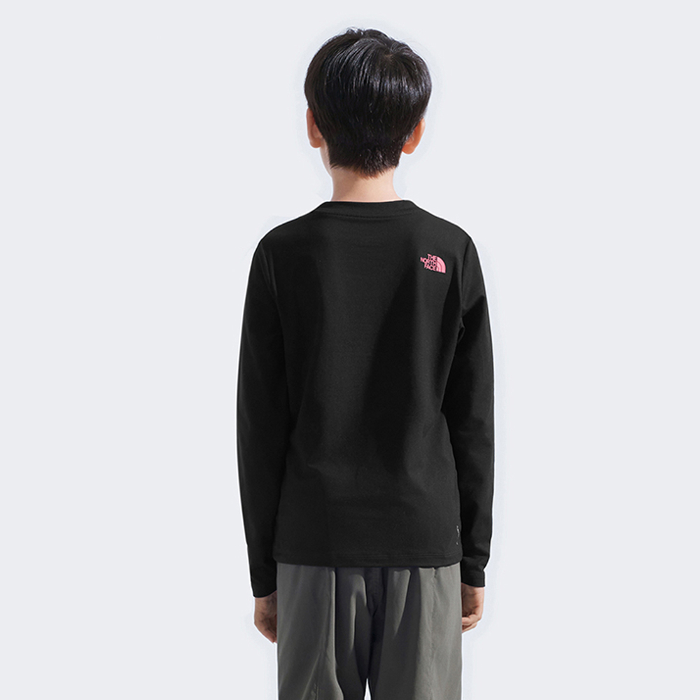 The North Face北面兒童黑色UPF防曬長袖上衣｜8DXPJK3