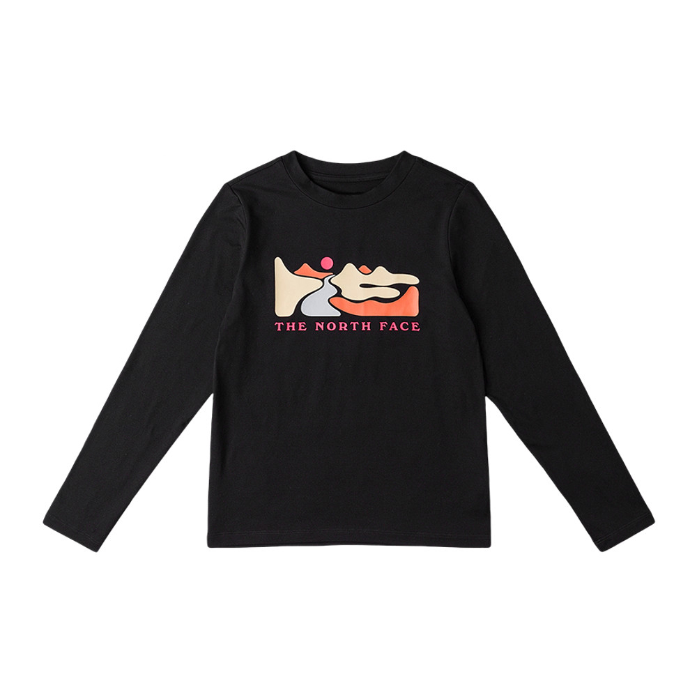 The North Face北面兒童黑色UPF防曬長袖上衣｜8DXPJK3