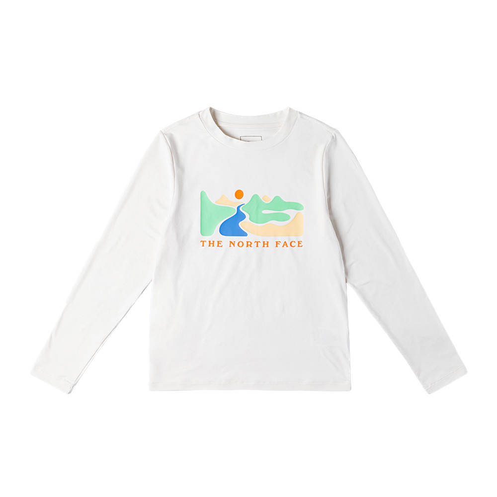 The North Face北面兒童米白色UPF防曬長袖上衣｜8DXPQLI