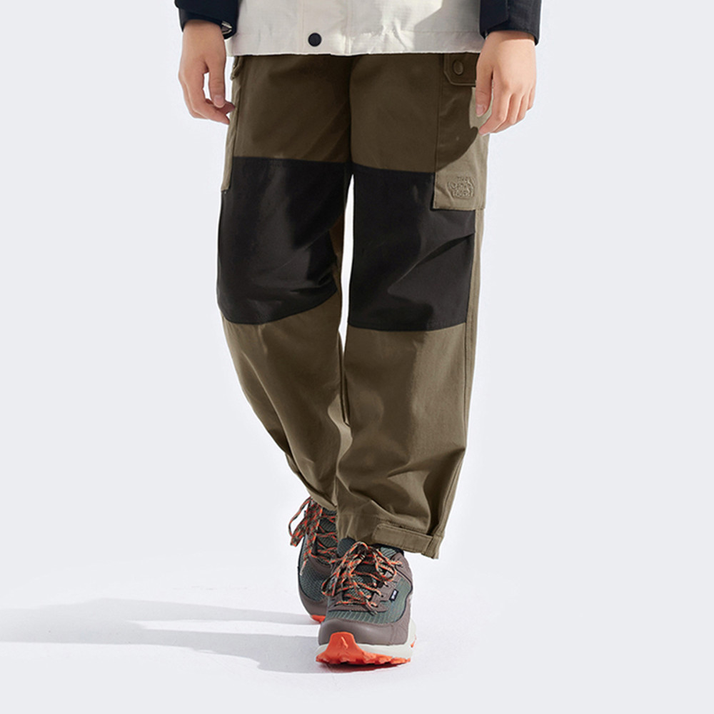 The North Face北面兒童綠色DWR防潑水休閒長褲｜8DU4BQW