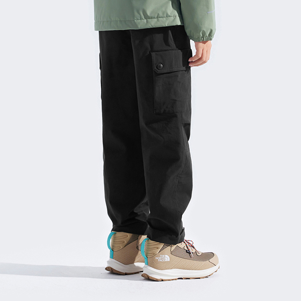 The North Face北面兒童黑色DWR防潑水休閒長褲｜8DU4JK3