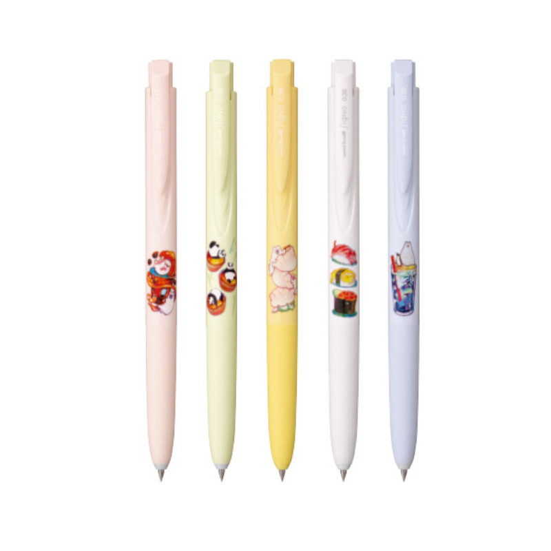 三菱UNI uni-ball Maomomiji真魚聯名款 自動鋼珠筆(5入無盒版)-0.5/0.38