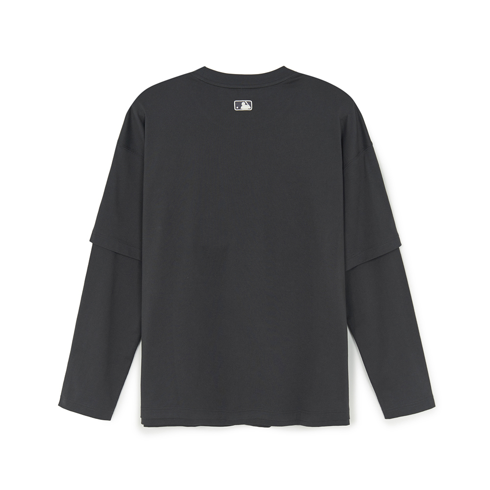 MLB 假兩件長袖T恤 波士頓紅襪隊 (3ATSB0854-43CGS)