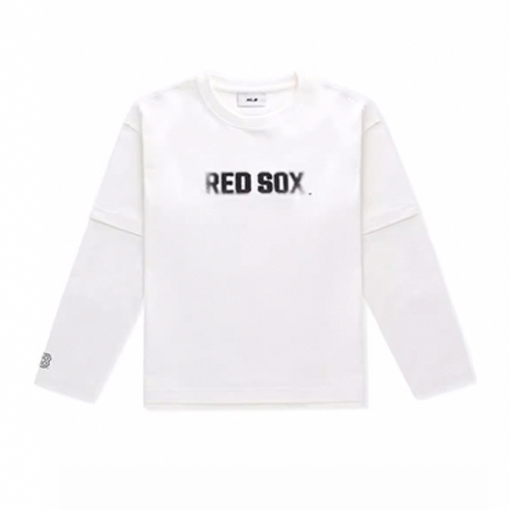 MLB 假兩件長袖T恤 波士頓紅襪隊 (3ATSB0854-43IVS)