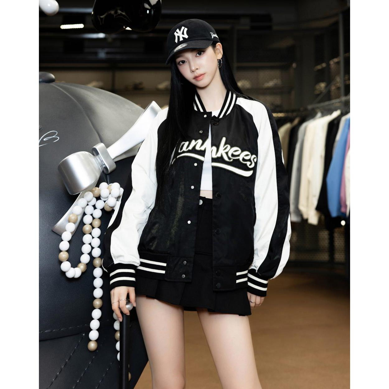 MLB 棒球外套 尼龍外套 夾克 紐約洋基隊 (3AJPB0954-50BKS)