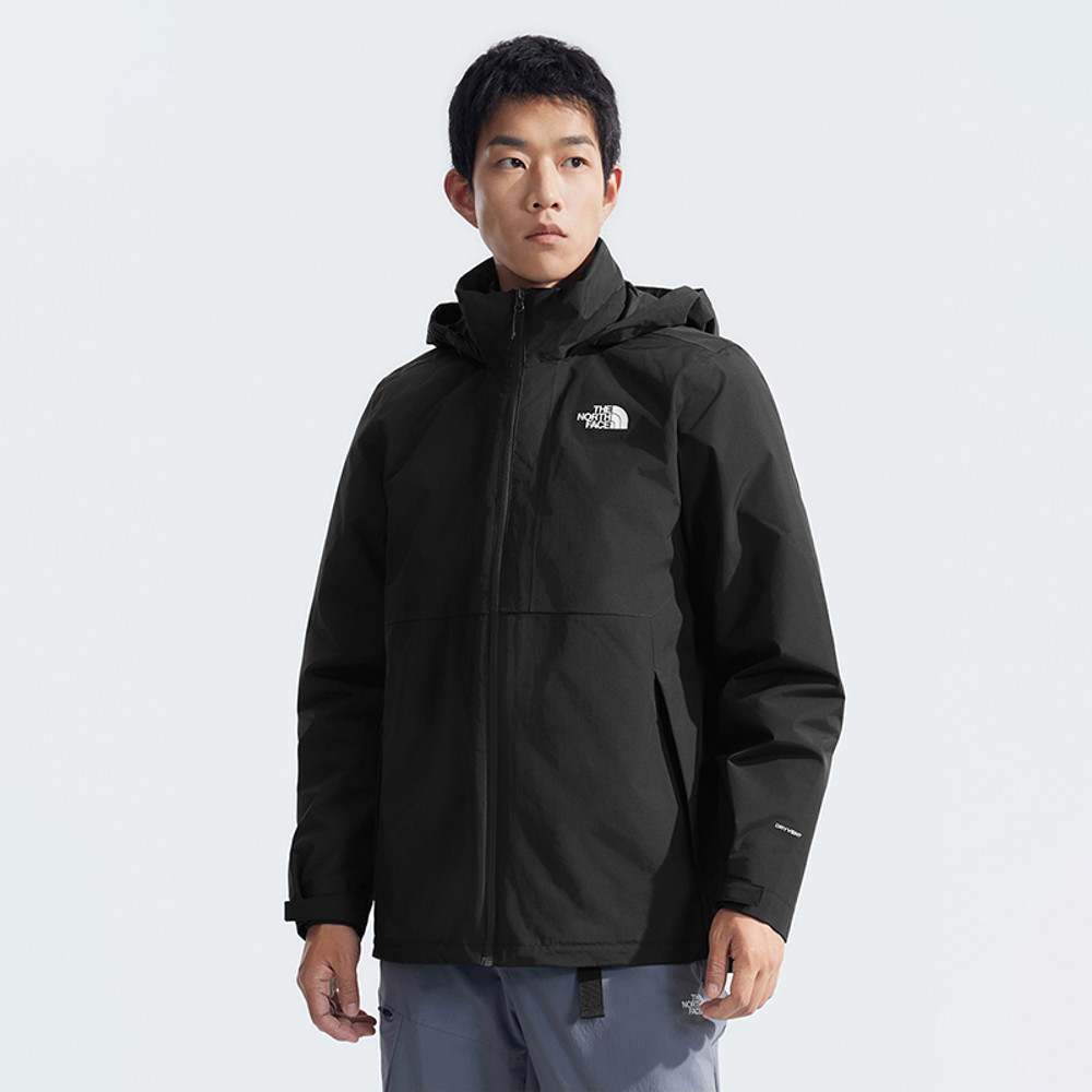 The North Face北面男款黑色DryVent防水透氣羽絨內裡三合一外套｜88RK4H0