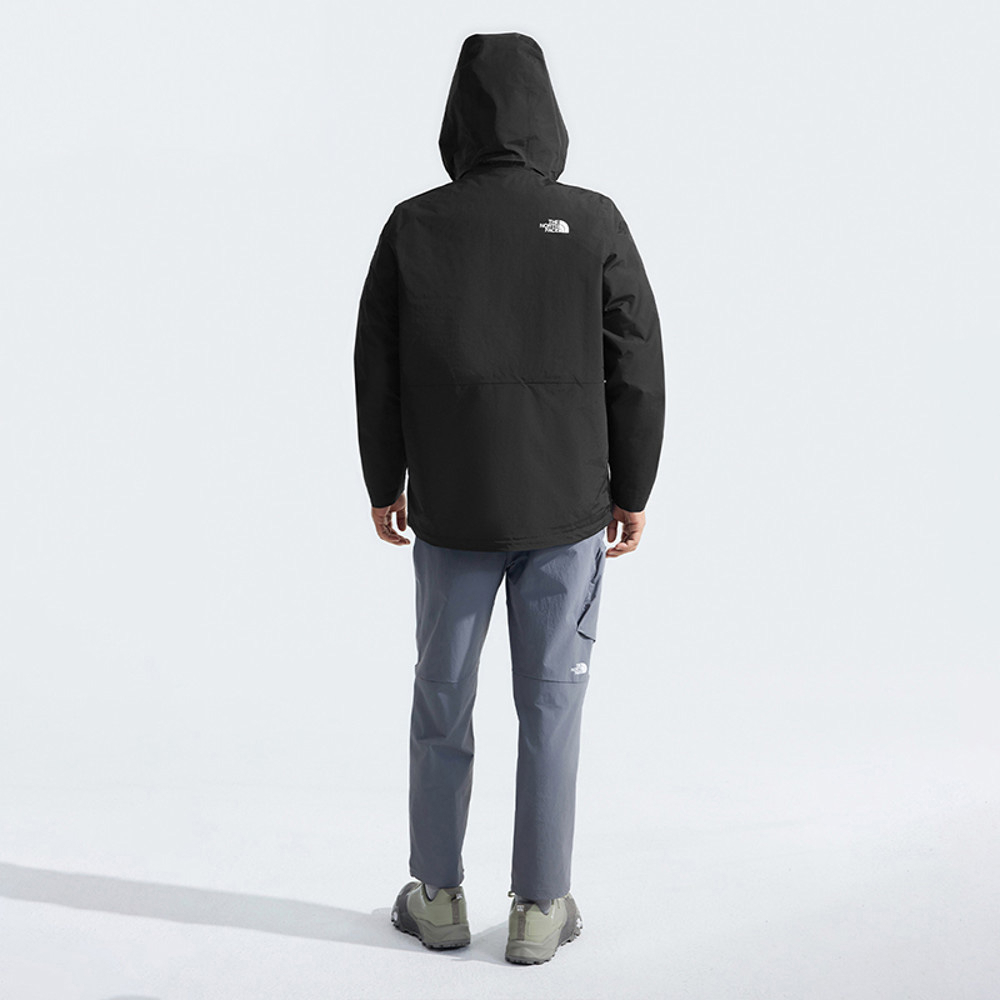 The North Face北面男款黑色DryVent防水透氣羽絨內裡三合一外套｜88RK4H0