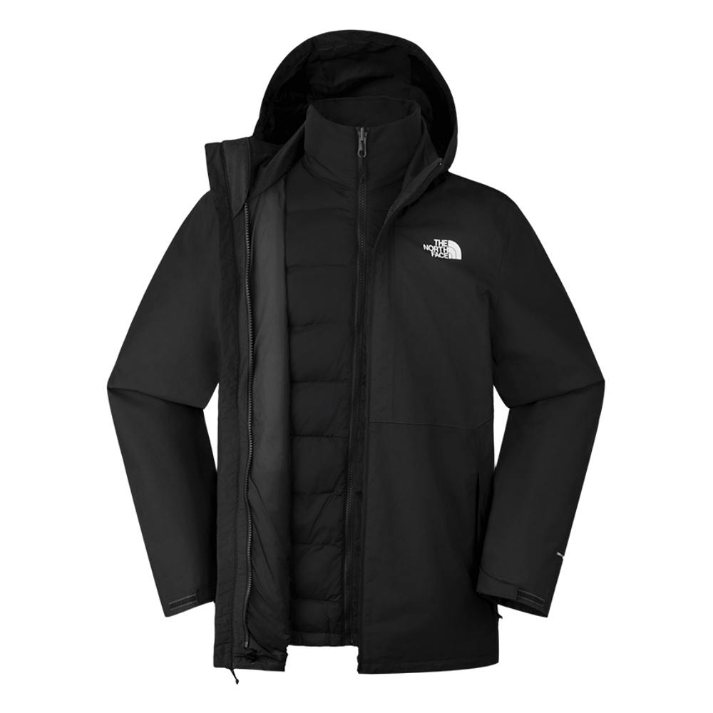 The North Face北面男款黑色DryVent防水透氣羽絨內裡三合一外套｜88RK4H0