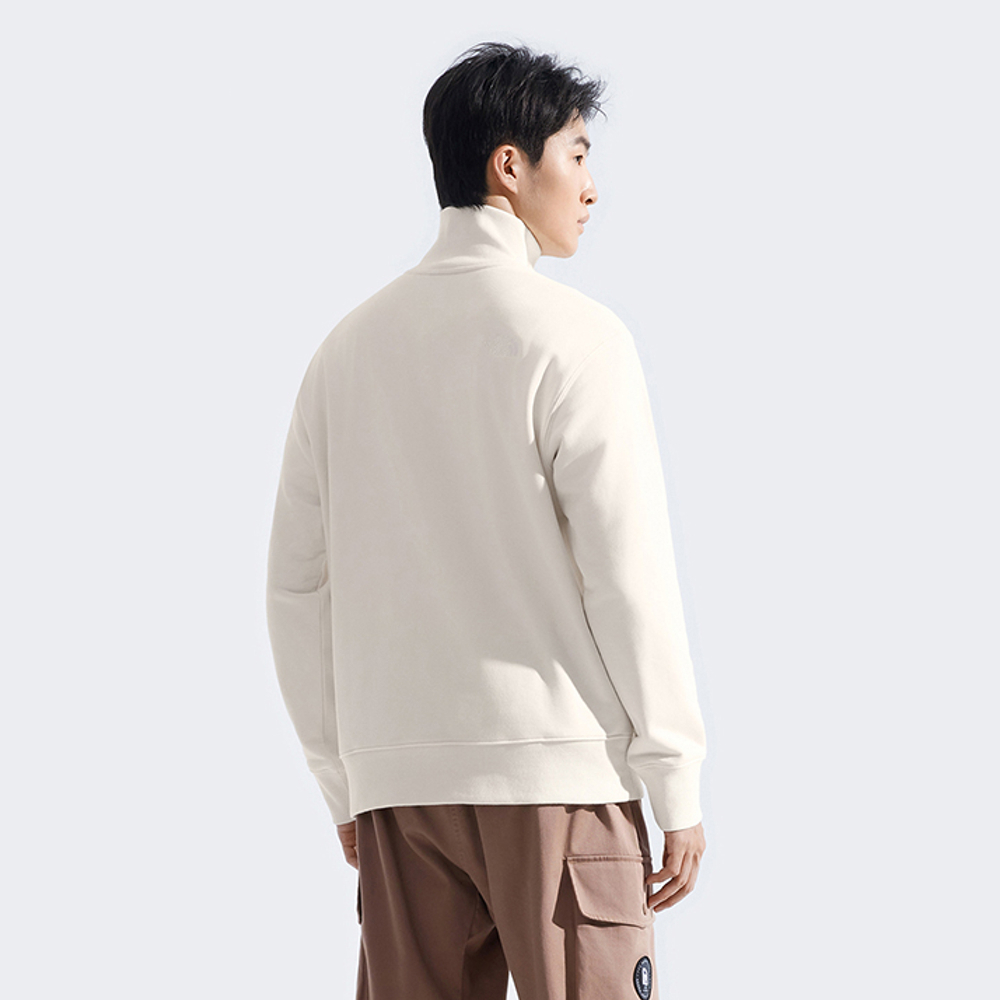 The North Face北面男款米白色舒適透氣長袖大學T｜89YZQLI