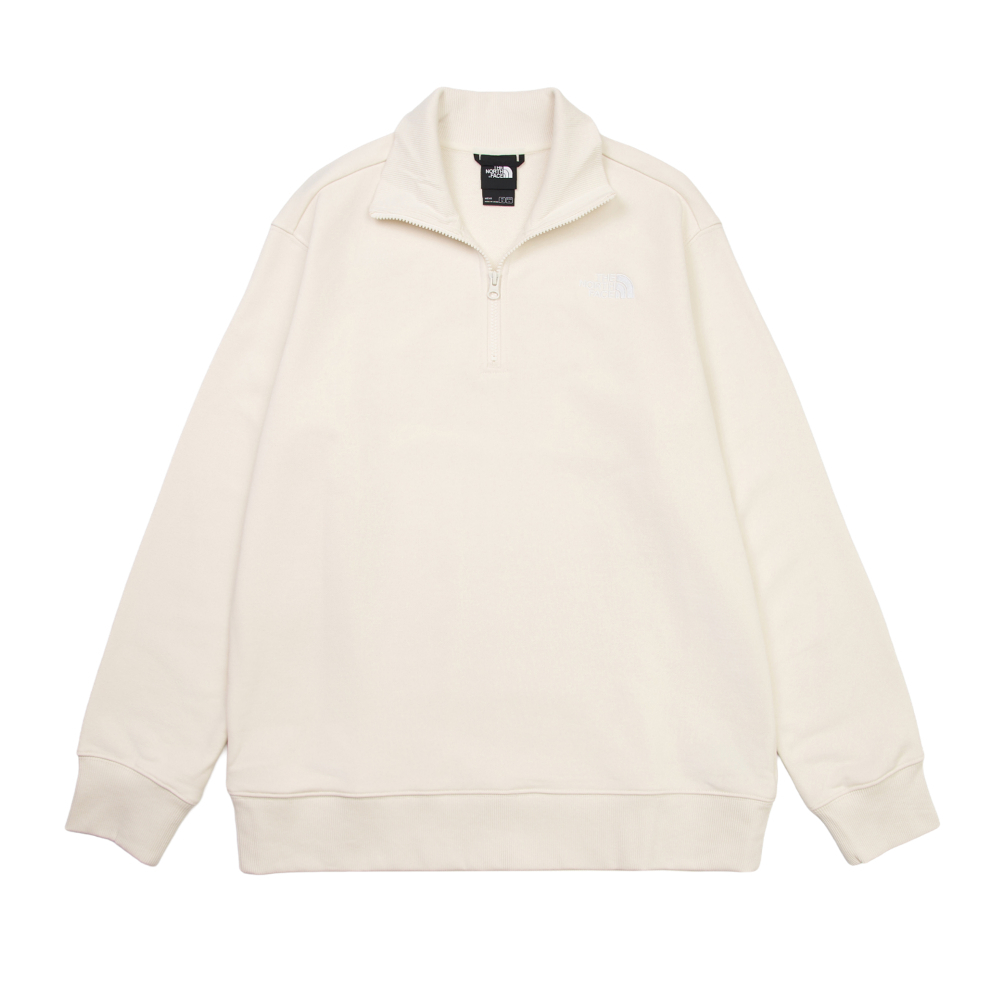 The North Face北面男款米白色舒適透氣長袖大學T｜89YZQLI