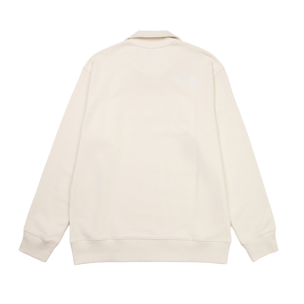 The North Face北面男款米白色舒適透氣長袖大學T｜89YZQLI