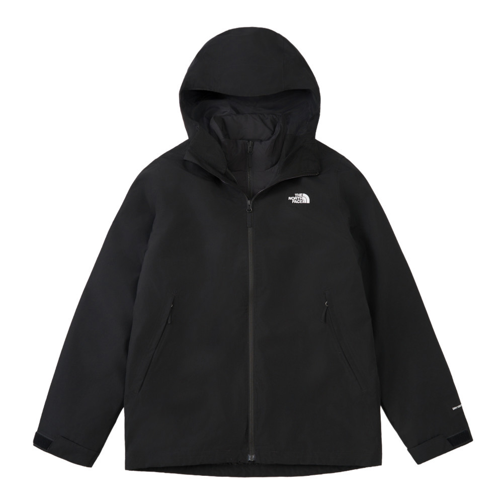 The North Face北面男款黑色DryVent防水透氣鋪棉內裡三合一外套｜8FHWJK3