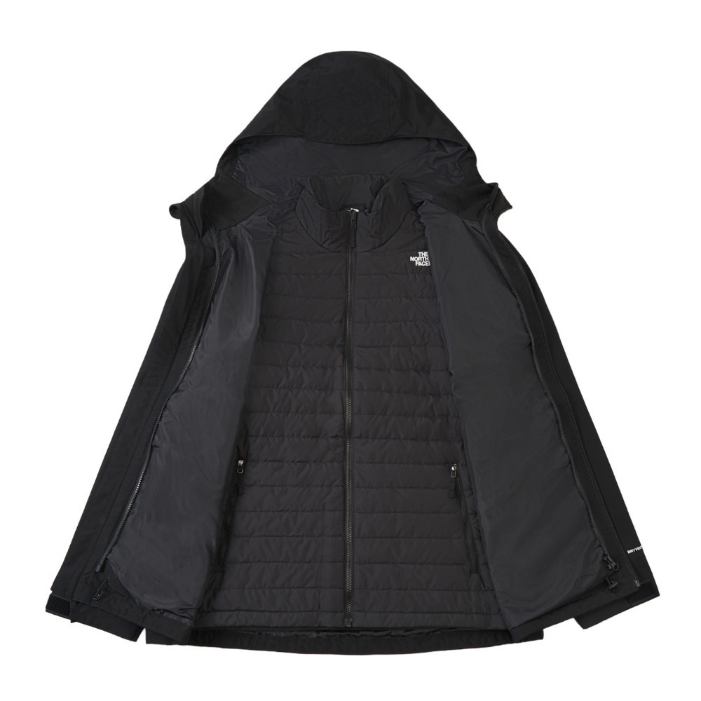 The North Face北面男款黑色DryVent防水透氣鋪棉內裡三合一外套｜8FHWJK3