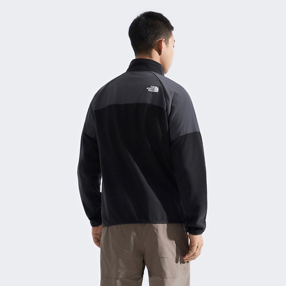 The North Face北面男款黑色DWR防潑水抓絨外套｜8FHYKT0