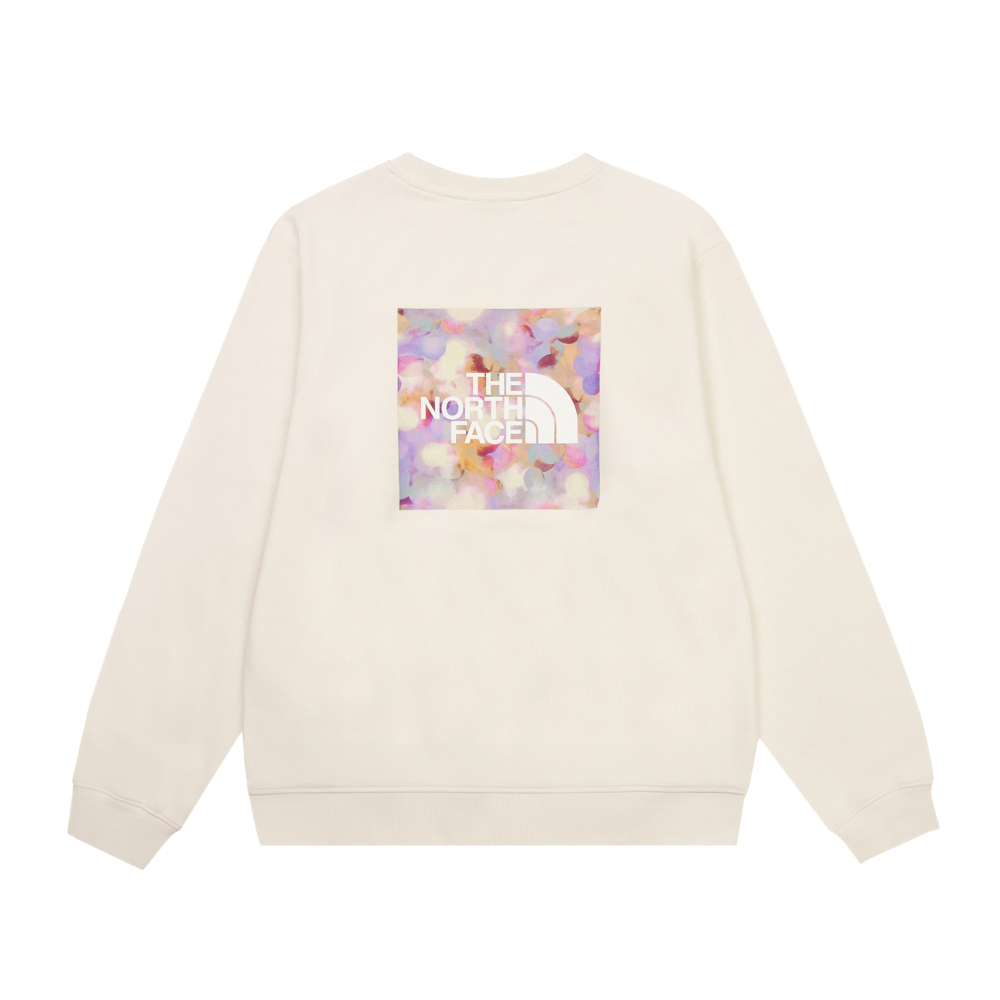 The North Face北面女款米白色舒適透氣長袖大學T｜8F0XQLI