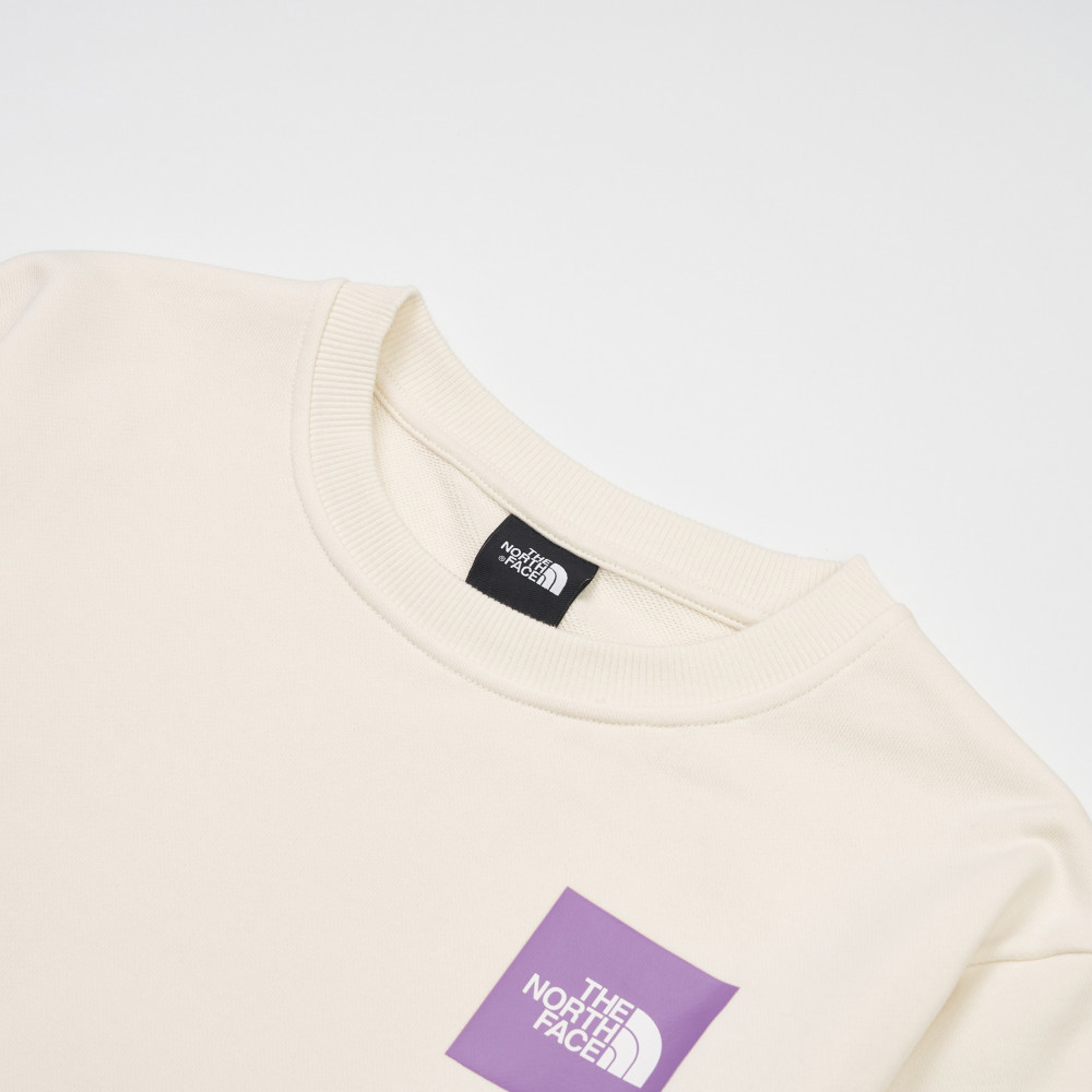 The North Face北面女款米白色舒適透氣長袖大學T｜8F0XQLI