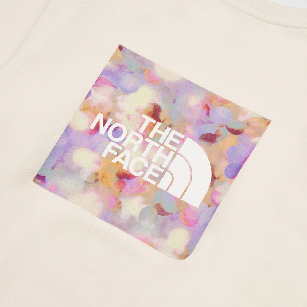 The North Face北面女款米白色舒適透氣長袖大學T｜8F0XQLI