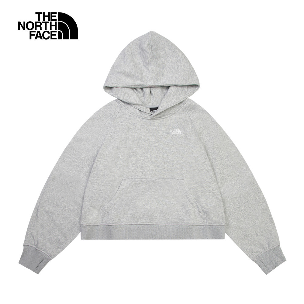 The North Face北面女款灰色舒適透氣長袖帽T｜8F0YDYX