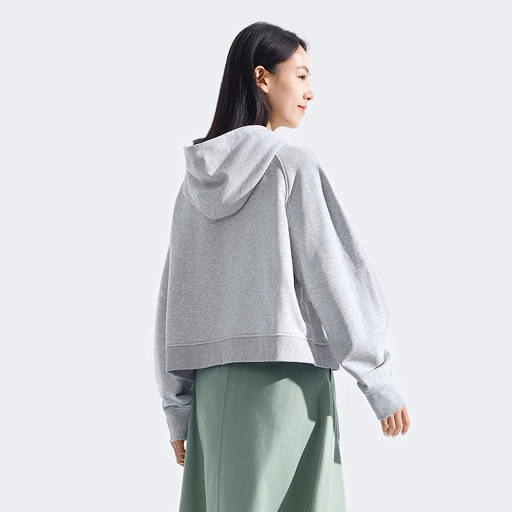 The North Face北面女款灰色舒適透氣長袖帽T｜8F0YDYX