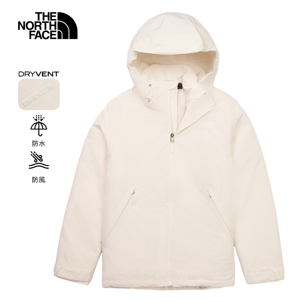 The North Face北面女款米白色DryVent防水透氣鋪棉內裡三合一外套｜8FJWQLI