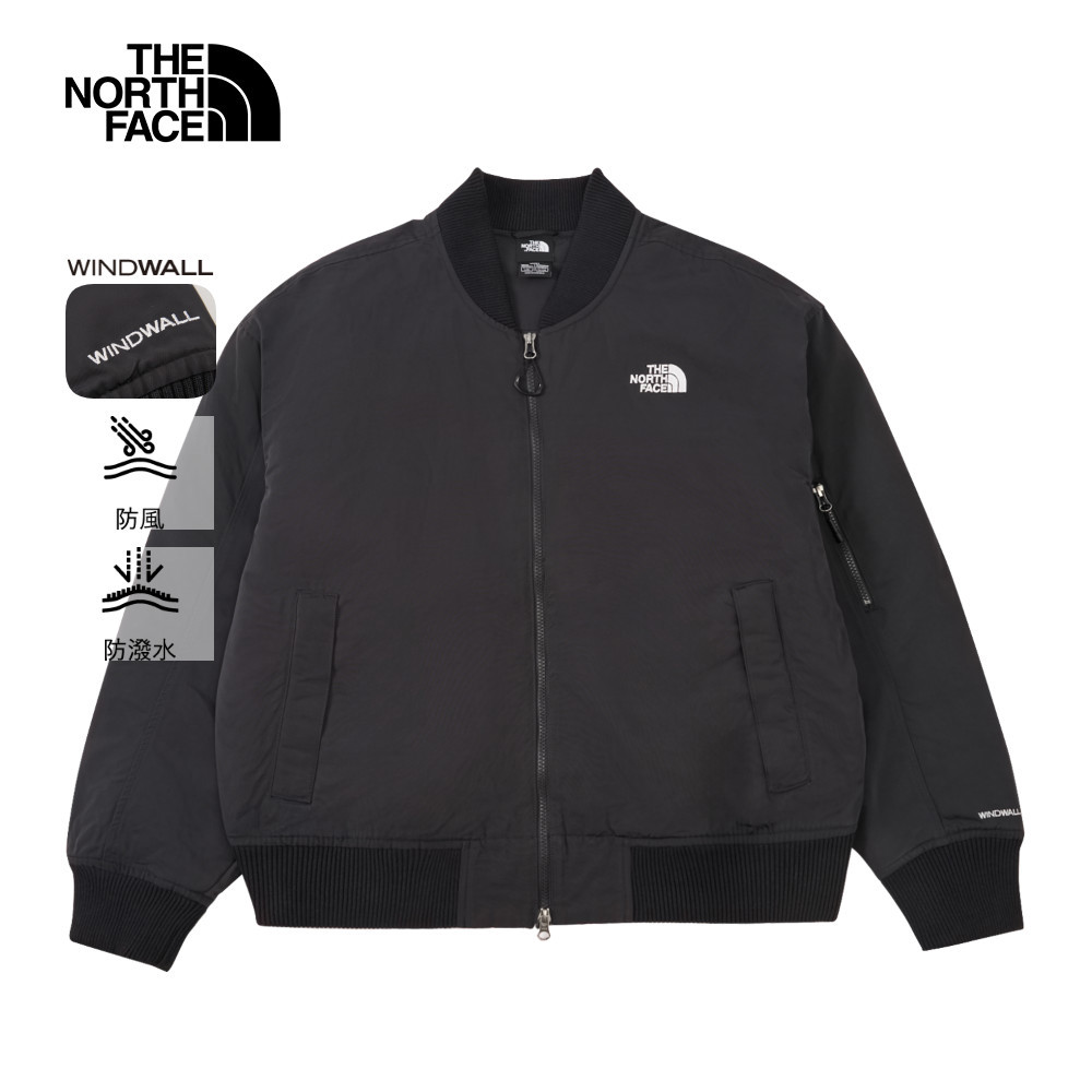 The North Face北面男女款黑色DWR防潑水鋪棉外套｜8F3RJK3