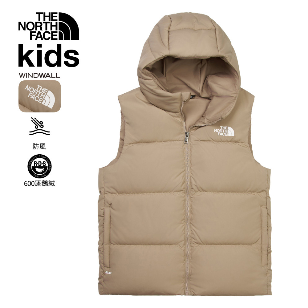 The North Face北面兒童棕色DWR防潑水羽絨背心｜8DN1BOX－疾速運動商城