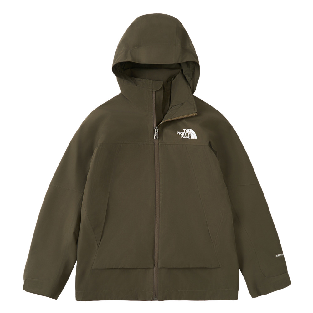 The North Face北面兒童灰褐色DryVent防水透氣衝鋒衣｜8DXM21L