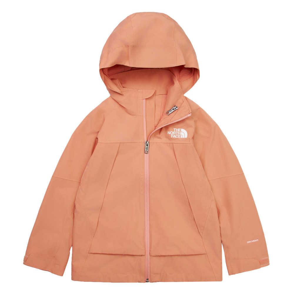 The North Face北面兒童橘色DryVent防水透氣衝鋒衣｜8DXMBOO