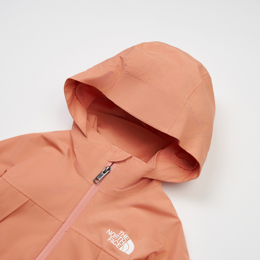 The North Face北面兒童橘色DryVent防水透氣衝鋒衣｜8DXMBOO