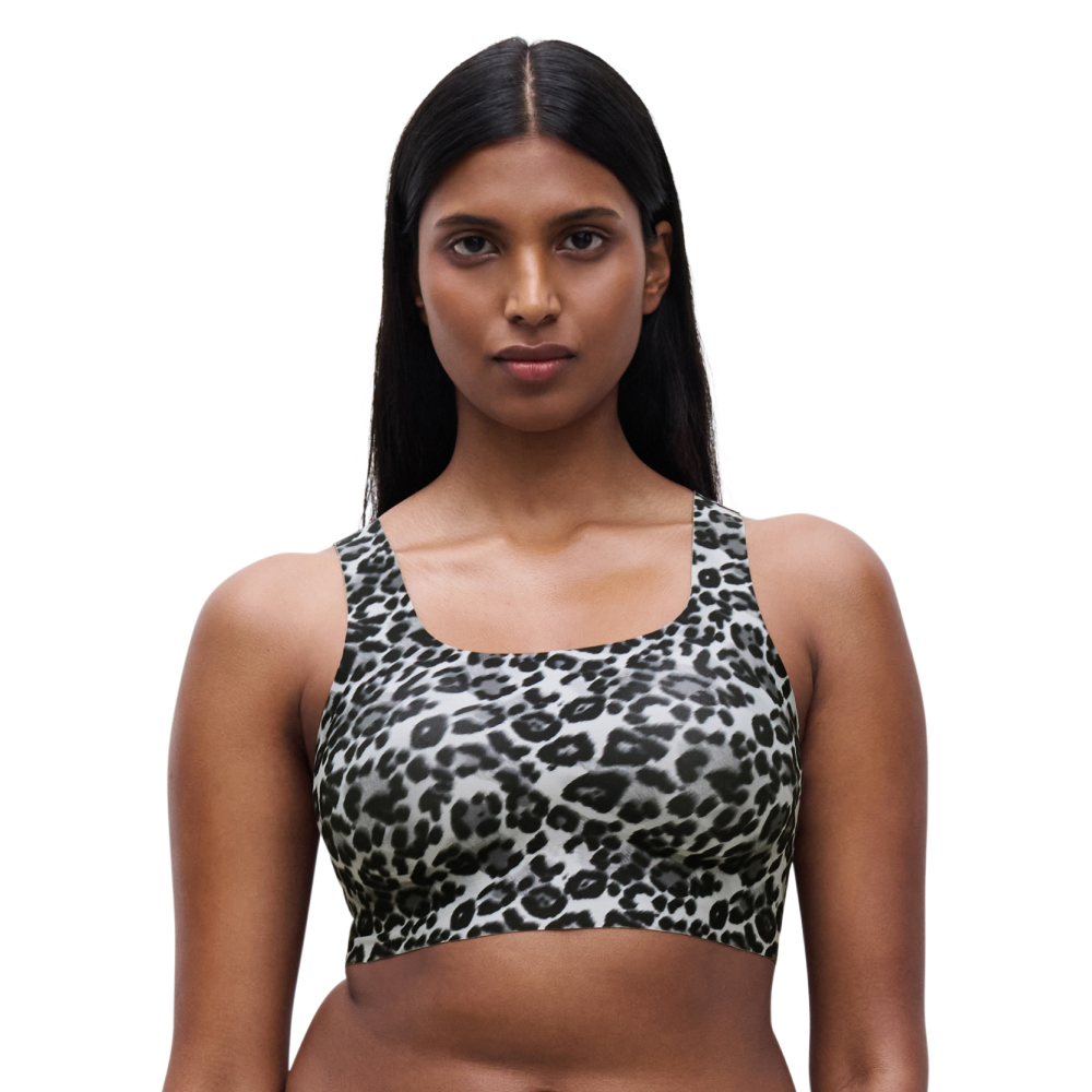 【Chantelle Lab】機能升級U領無痕內衣>S-2XL>灰豹紋(11DQ3_B16)【Soft Stretch Power】