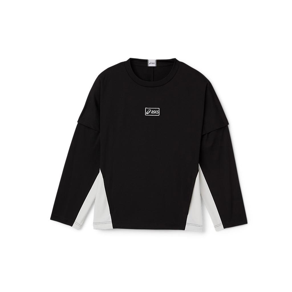 LOGO布章長袖上衣 男女中性款  運動休閒上衣 2203A336-001