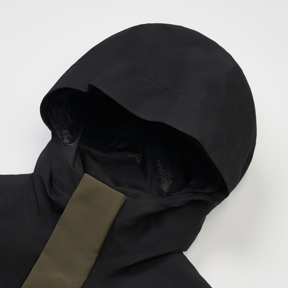 The North Face北面兒童綠黑拼接DryVent防水透氣羽絨內裡三合一外套｜8DXTBQW