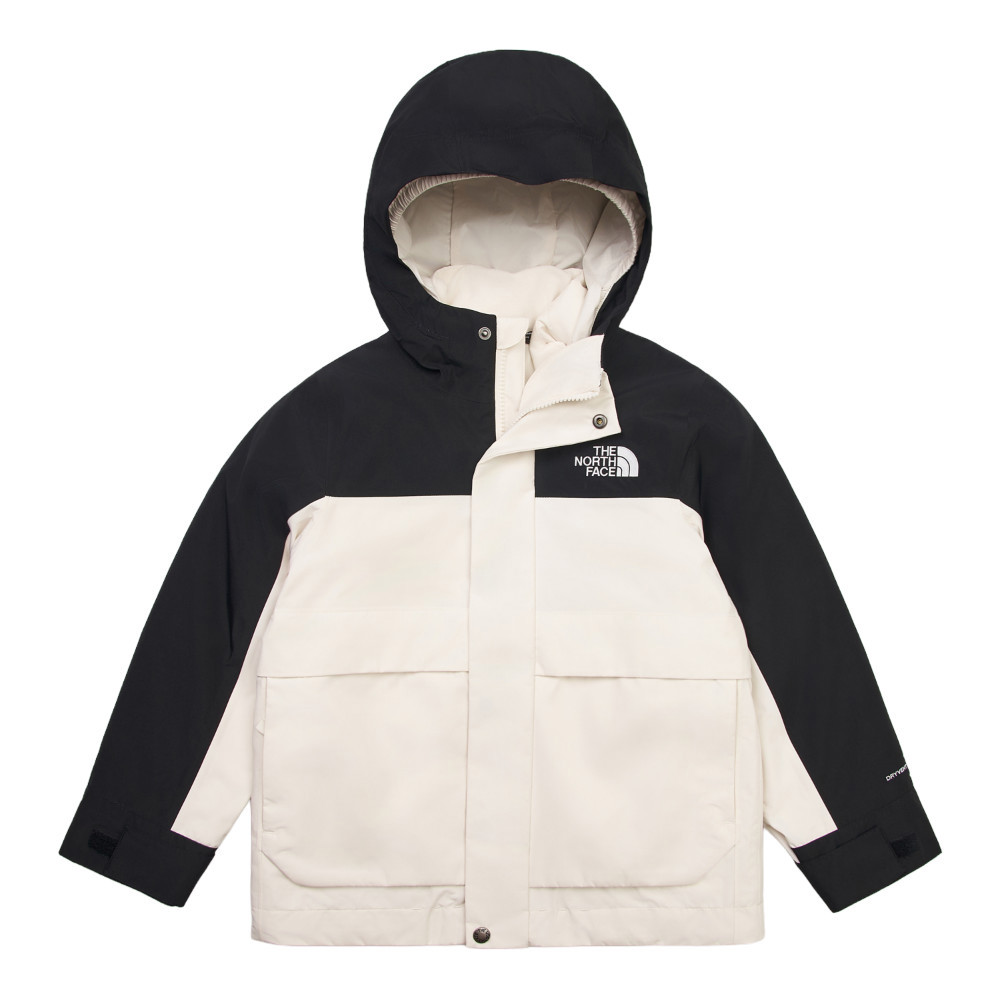 The North Face北面兒童米白色DryVent防水透氣羽絨內裡三合一外套｜8DXTROU