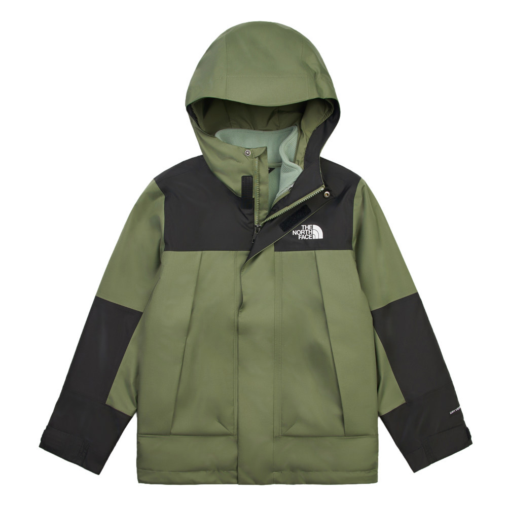 The North Face北面兒童綠色DryVent防水透氣抓絨內裡三合一外套｜8DXUD0L