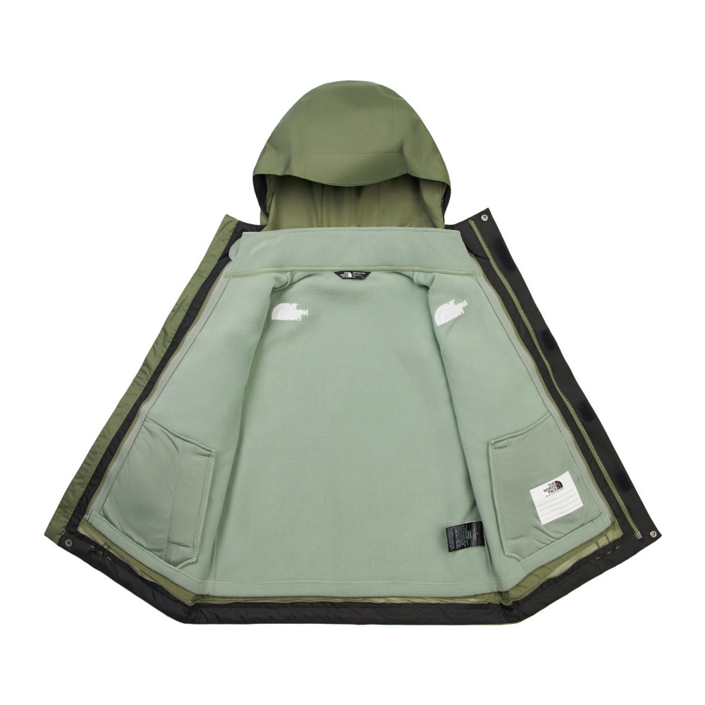 The North Face北面兒童綠色DryVent防水透氣抓絨內裡三合一外套｜8DXUD0L