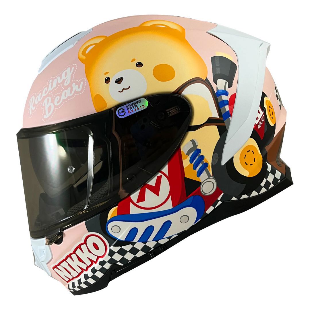 情侶帽首選】NIKKO N806 #21 Q熊卡丁車果醬粉消光全罩式安全帽| 熱銷