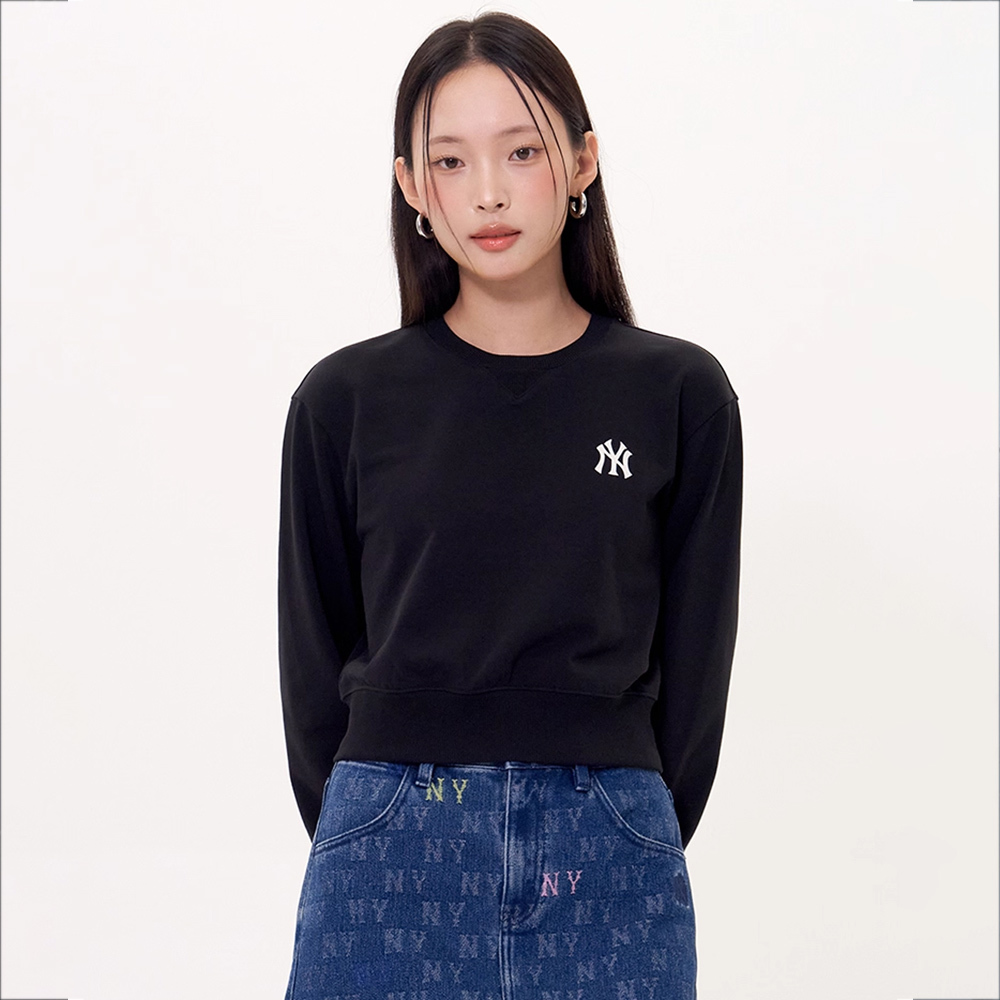 MLB 女版小Logo長袖大學T 紐約洋基隊 (3FMTB2054-50BKS)