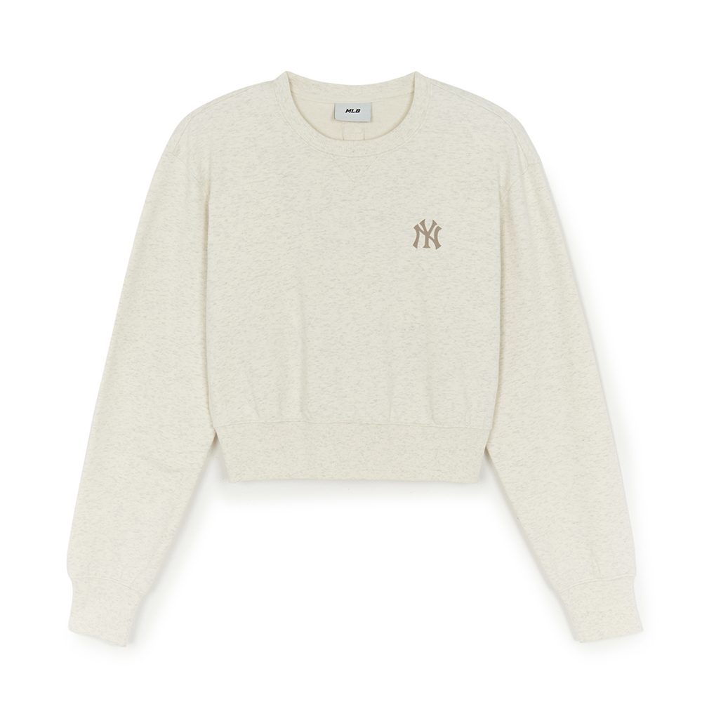 MLB 女版小Logo長袖大學T 紐約洋基隊 (3FMTB2054-50CRM)