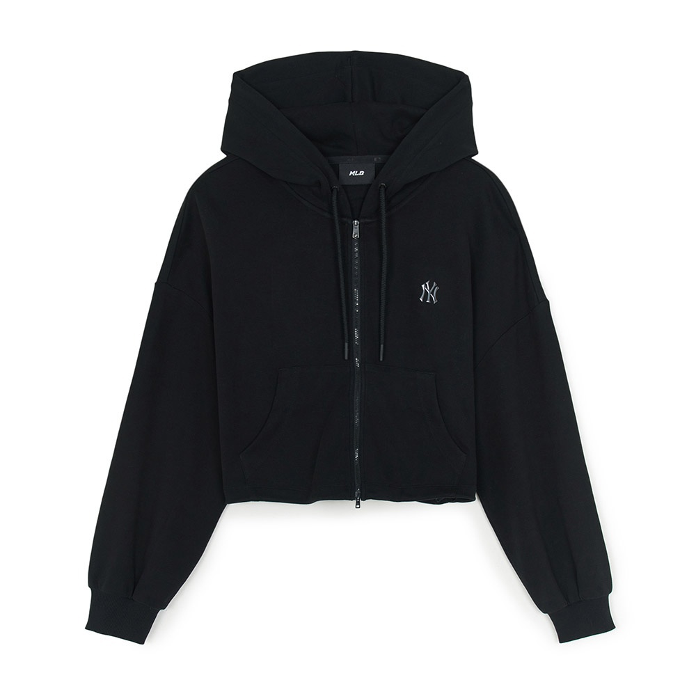 MLB 女版小Logo拉鍊連帽外套 紐約洋基隊 (3FTRB0254-50BKS)