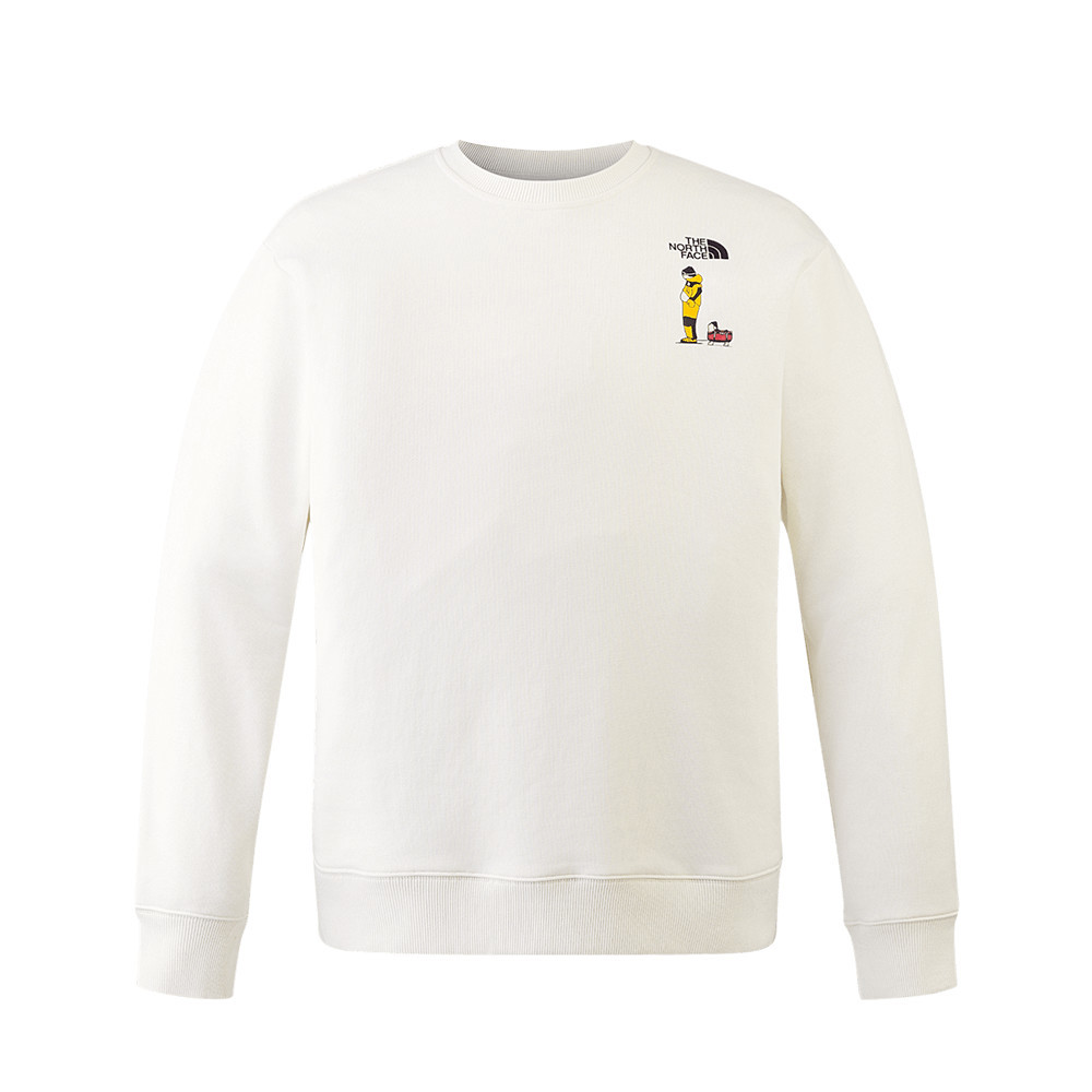 【uncle belly】The North Face北面男女款米白色趣味印花長袖大學T｜8HNFQLI