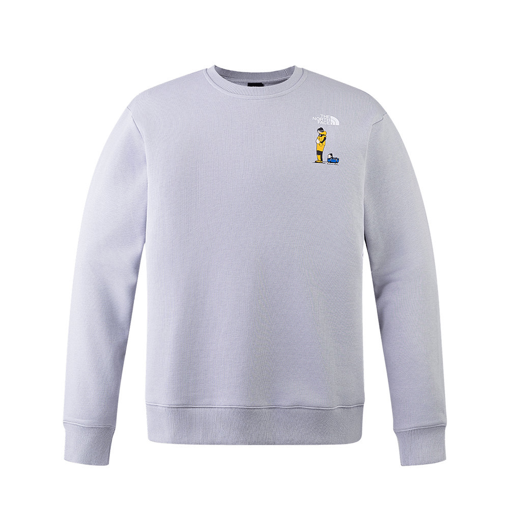 【uncle belly】The North Face北面男女款紫色趣味印花長袖大學T｜8HNFBOB