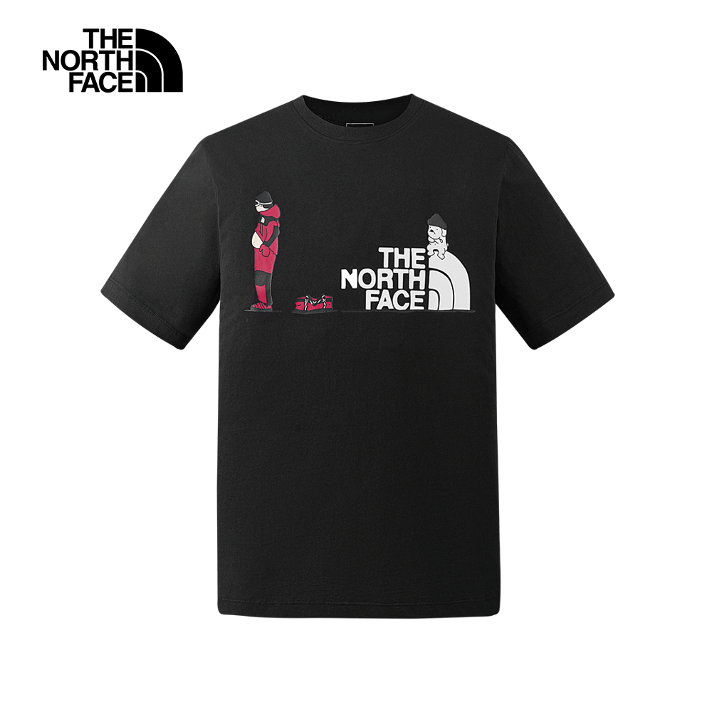 【uncle belly】The North Face北面男女款黑色趣味印花短袖T恤｜8HNEJK3
