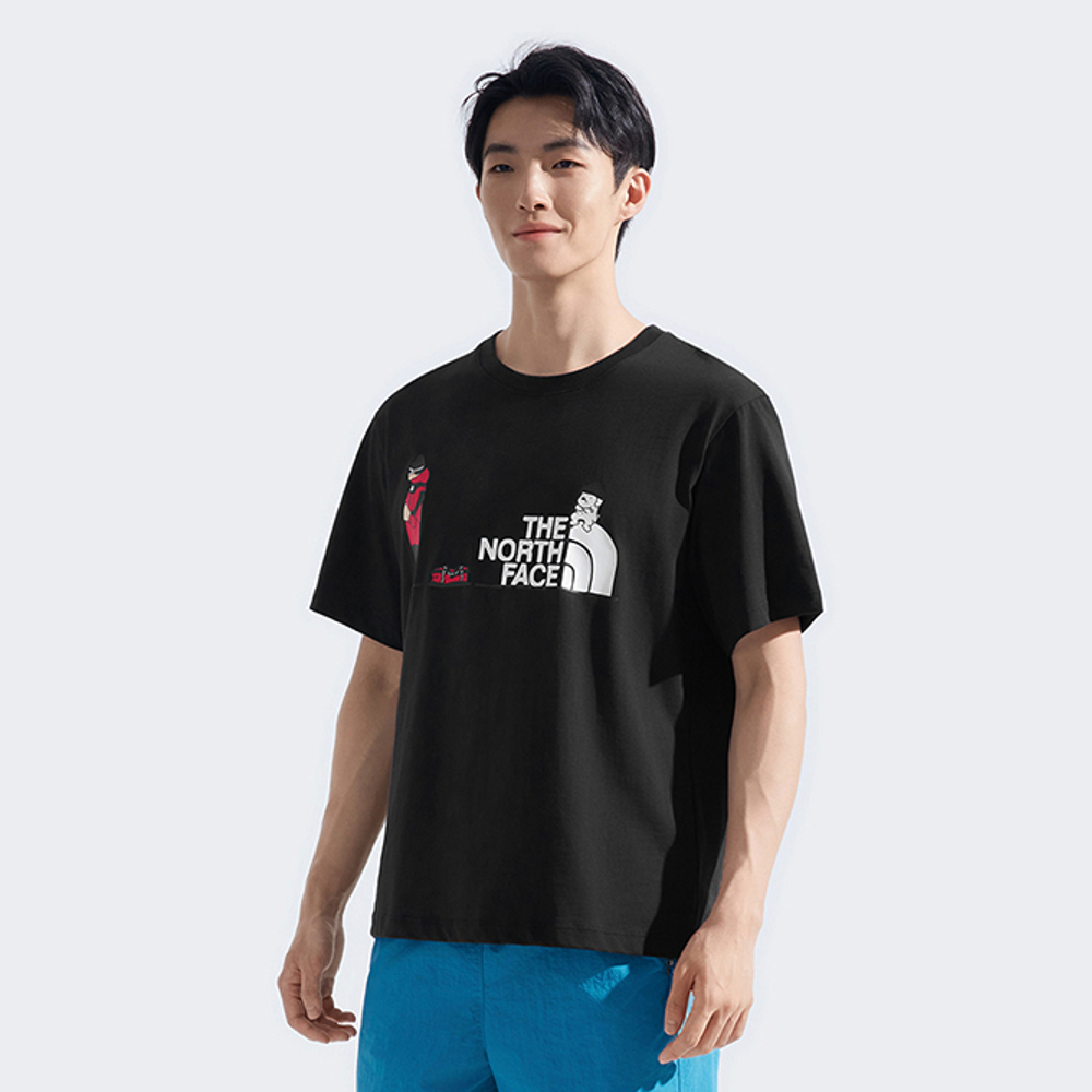 【uncle belly】The North Face北面男女款黑色趣味印花短袖T恤｜8HNEJK3