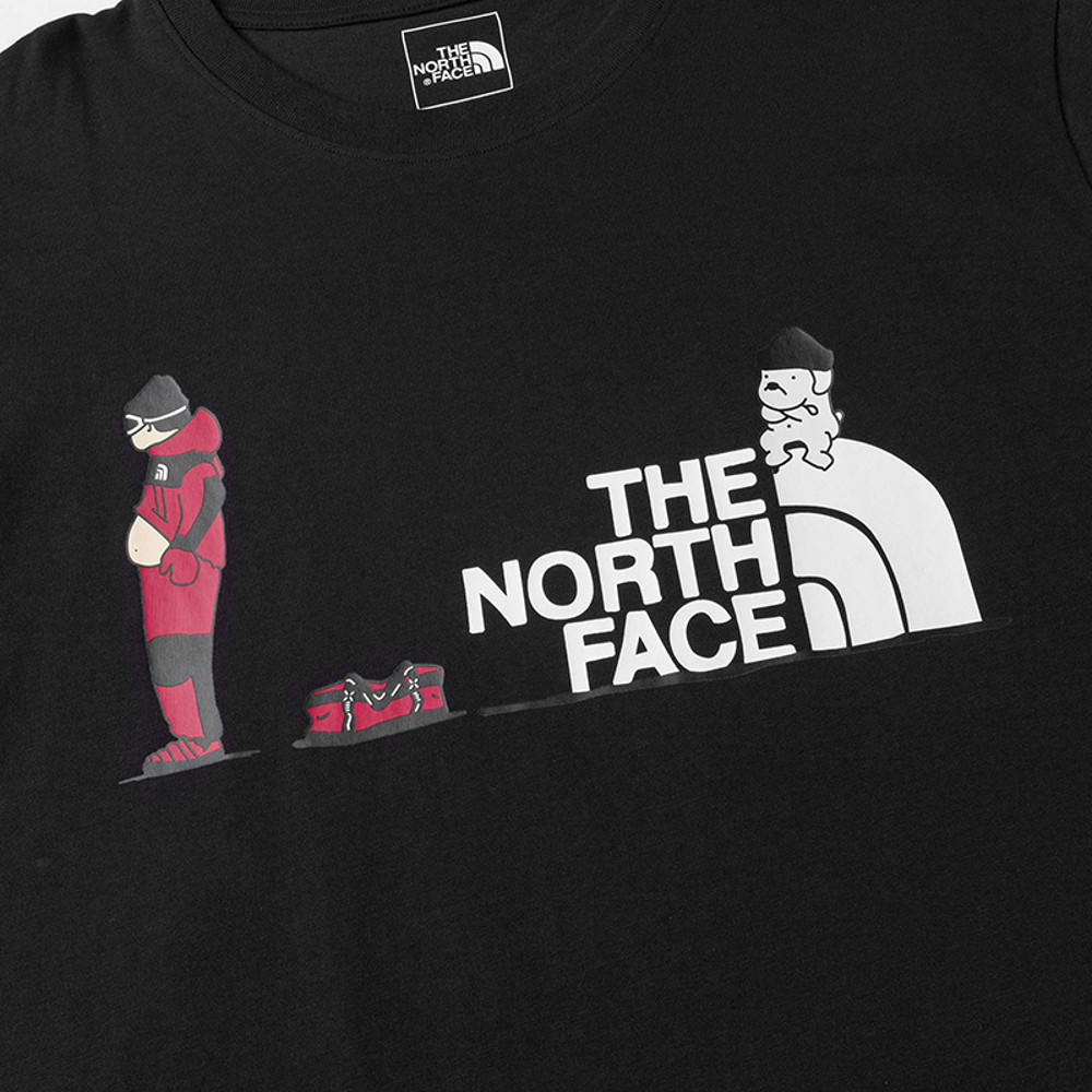 【uncle belly】The North Face北面男女款黑色趣味印花短袖T恤｜8HNEJK3