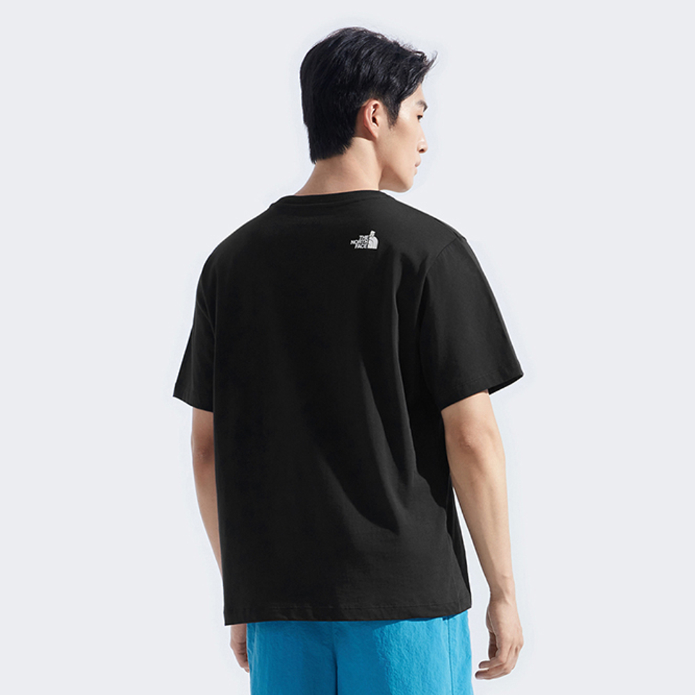 【uncle belly】The North Face北面男女款黑色趣味印花短袖T恤｜8HNEJK3