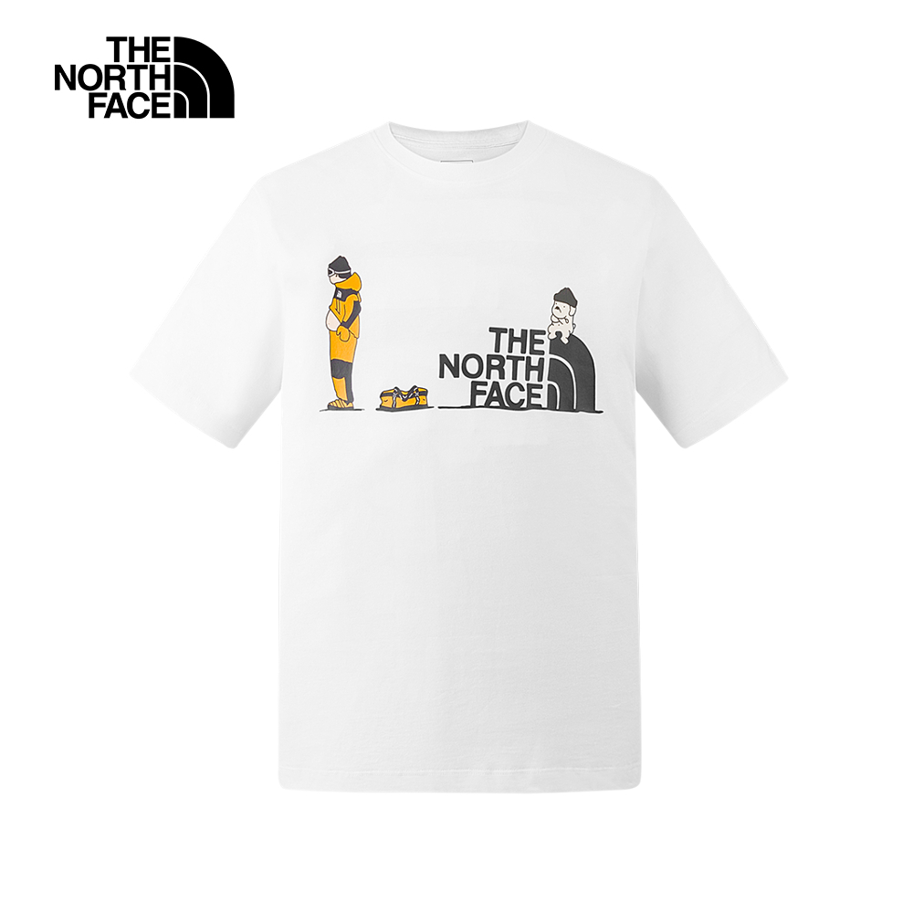 【uncle belly】The North Face北面男女款白色趣味印花短袖T恤｜8HNEFN4