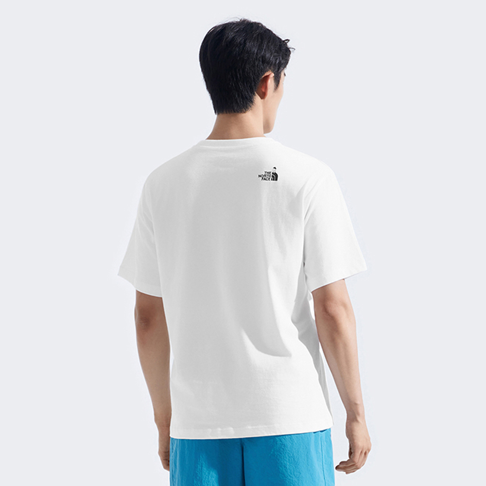 【uncle belly】The North Face北面男女款白色趣味印花短袖T恤｜8HNEFN4