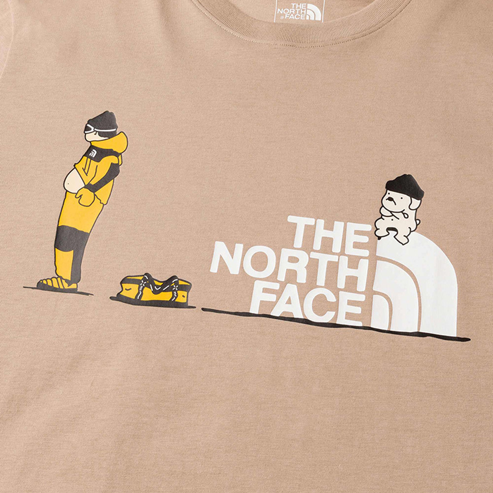 【uncle belly】The North Face北面男女款棕色趣味印花短袖T恤｜8HNEBOX