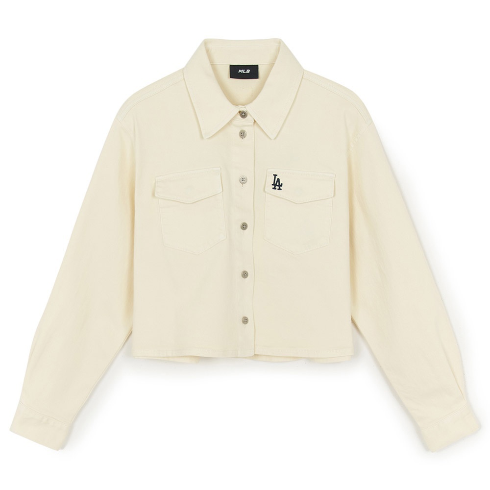 MLB 女版牛仔丹寧襯衫 Varsity系列 洛杉磯道奇隊 (3FDRV0154-07CRS)